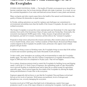 Florida's vital challenge: to save the Everglades by Bill Maxwell