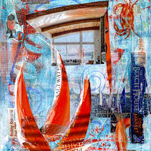 Window Orange Sailboats by Lisa Graff