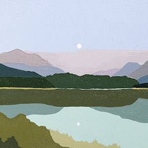 Icefields Lake by Moonlight by Elizabeth