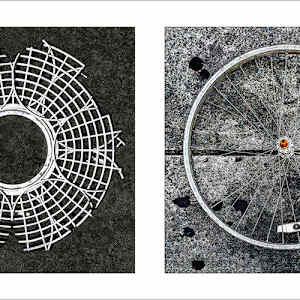 Round Pair #04: Starburst and Bicycle Wheel 1/15 by Susan Bowen 