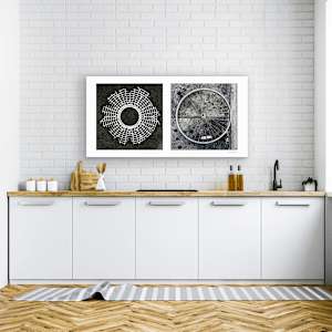 Round Pair #04: Starburst and Bicycle Wheel 1/15 by Susan Bowen 