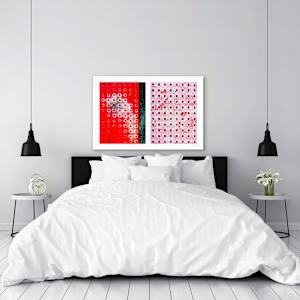 Seeing Red #07: Red Dots Abstract 1/15 by Susan Bowen