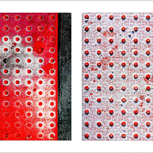 Seeing Red #07: Red Dots Abstract by Susan Bowen