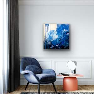 Blue Vibes - Note Card by Diane K. Hewitt  Image: ‘Blue Vibes’ 20 x 20 x 1.3” Pil on Canvas By Georgia Contemporary Artist Diane K. Hewitt  RV 6