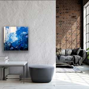 Blue Vibes - Note Card by Diane K. Hewitt  Image: ‘Blue Vibes’ 20 x 20 x 1.3” Pil on Canvas By Georgia Contemporary Artist Diane K. Hewitt  RV 4