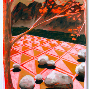 Orange Tiles on Paper by Mathew Tucker 