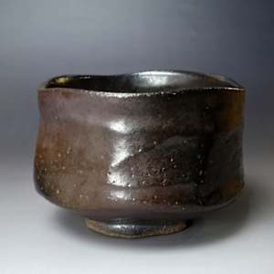 Sakai Kobu 酒井 甲夫 (b. 1936) Hikidashi-guro Chawan, named "Kissako" by Sakai Kobu 酒井 甲夫 