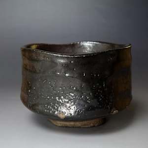 Sakai Kobu 酒井 甲夫 (b. 1936) Hikidashi-guro Chawan, named "Kissako" by Sakai Kobu 酒井 甲夫 