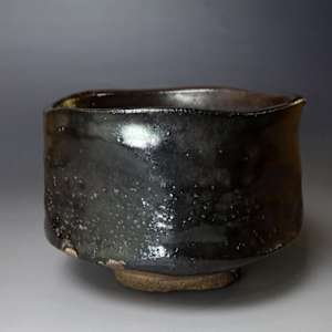 Sakai Kobu 酒井 甲夫 (b. 1936) Hikidashi-guro Chawan, named "Kissako" by Sakai Kobu 酒井 甲夫 