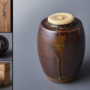 Sasada Yusho (Hitoshi) 笹田有祥 b.1952 Kyo-yaki Chaire by Sasada Yusho (Hitoshi) 笹田有祥