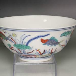 Rare 15th Century Ming Dynasty Chenghua Wucai Bowl by Unknown 
