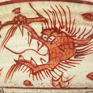 Aoki Mokubei 青木木米 1767-1833 - Red-painted dragon tea bowl. by Aoki Mokubei 青木木米