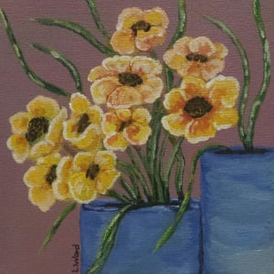 Flowers on a shelf by Lora Wood, Image 1.