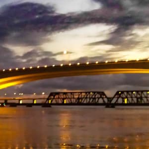 Acosta Bridge at Night by Lora Wood