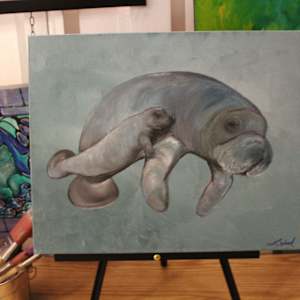 Momma and Calf by Lora Wood 