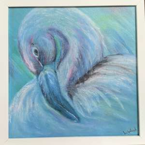 Blue Flamingo by Lora Wood