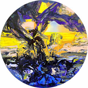 Round 5  acrylic on canvas, 80 cm by Elvira Heimann