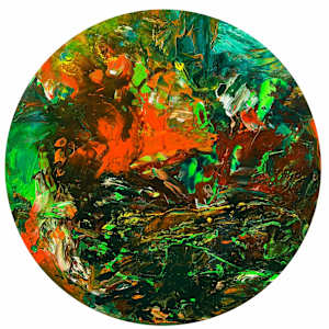 Round 7  acrylic on canvas 90 cm by Elvira Heimann