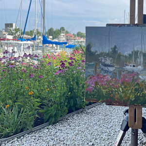 Perennial Ripples by Jennifer Gorman-Strawbridge  Image: Garden and harbor in front of Knapp's Narrows Inn and Marina, Tilghman Island, MD