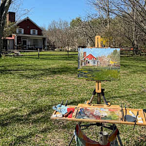 Red House and Pale Blossoms in Peace Valley by Jennifer Gorman-Strawbridge, Image 2.