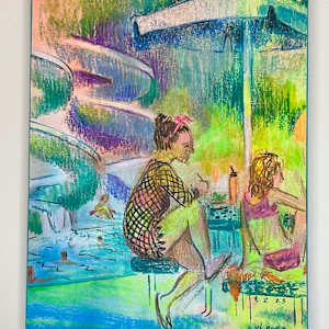 Mom & Daughter by the Pool by Wendy Born