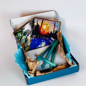 Sun Tangled, Miniature Landscape by Wendy Born  Image: Gift box includes 2 fine art greeting cards