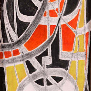Tri-Color Lines by Aditya Prakash (1924-2008)
