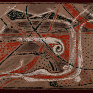 Abstract Straight Lines and Swirls by Aditya Prakash (1924-2008) 