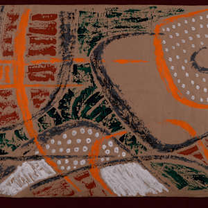 Rough Lines with Orange Highlights by Aditya Prakash (1924-2008) 