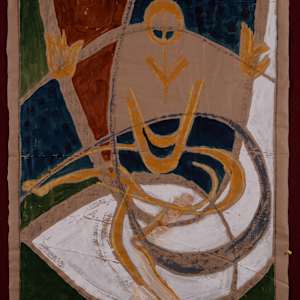 Dancing Figure with Lines by Aditya Prakash (1924-2008) 