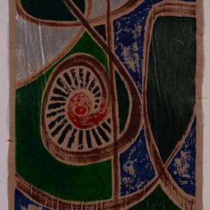 Brown Swirls with Multi-Color Background by Aditya Prakash (1924-2008) 