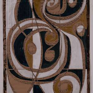 Black and Brown Spirals and Boxes by Aditya Prakash (1924-2008) 