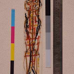 Vertical Multi-Color Figure by Aditya Prakash (1924-2008) 