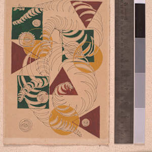 Arch Figures with Abstract Shapes by Aditya Prakash (1924-2008) 