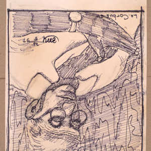 Le Corbusier Working Sketch by Aditya Prakash (1924-2008) 