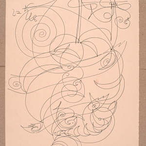 Abstract Spirals and Waves Sketch by Aditya Prakash (1924-2008) 