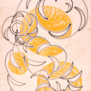 Yellow Spiraling Arch Figure by Aditya Prakash (1924-2008), Image 2.