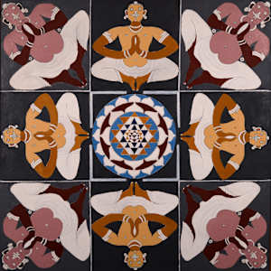 Seated Figures Mandala by Aditya Prakash (1924-2008)