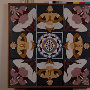 Seated Figures Mandala by Aditya Prakash (1924-2008) 