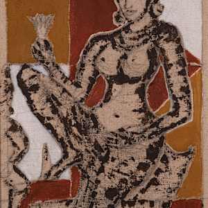 Goddess with a flower by Aditya Prakash (1924-2008)