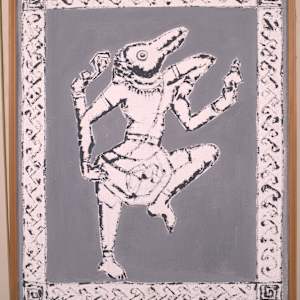 Black and White Masked Figure by Aditya Prakash (1924-2008) 