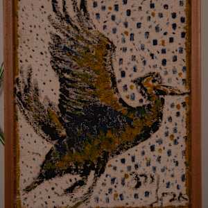 Black and Brown Bird with Dots by Aditya Prakash (1924-2008) 