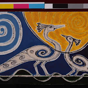 Two Birds in Moonlight by Aditya Prakash (1924-2008) 