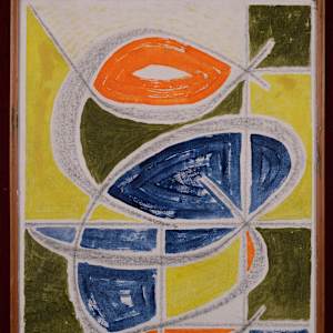 Gray Arches with Green Boxes by Aditya Prakash (1924-2008) 