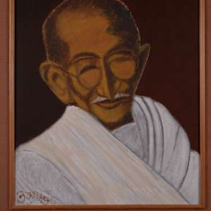 Smiling Gandhi in Robe by Aditya Prakash 
