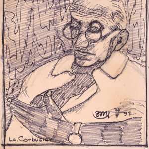 Le Corbusier Working Sketch by Aditya Prakash (1924-2008) 