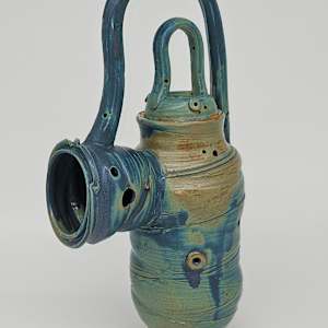 Life Vessels: Unusable Teapot Series - Denim Teapot 12 by JOHN H GOOD