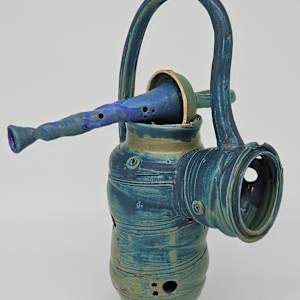 Life Vessels: Unusable Teapot Series - Denim Teapot 12 by JOHN H GOOD 