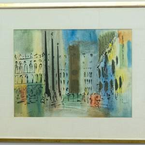 An Italian Square by Unknown (20th C. European School)