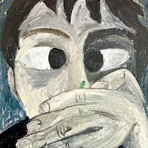 Boy with small bug by andrew alba